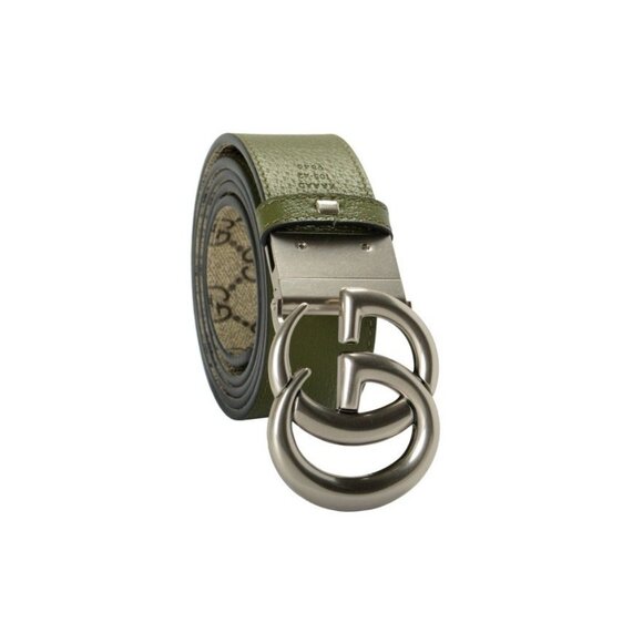 NEW Gucci Guccissima Leather Double Silver G Buckle Reversible Belt 70 Cm 28 In - Picture 1 of 8